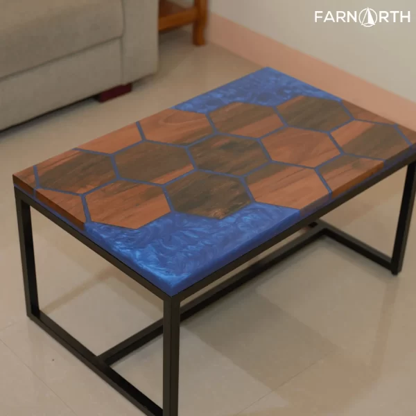 Blue Hexagon Coffee Table