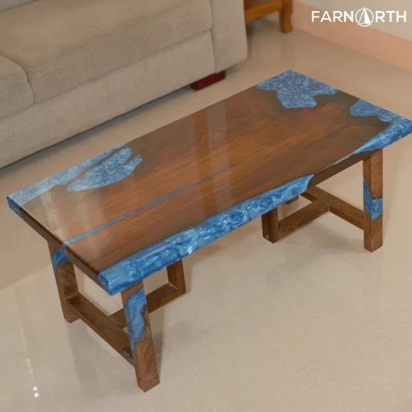 Blue Wood Coffee Table