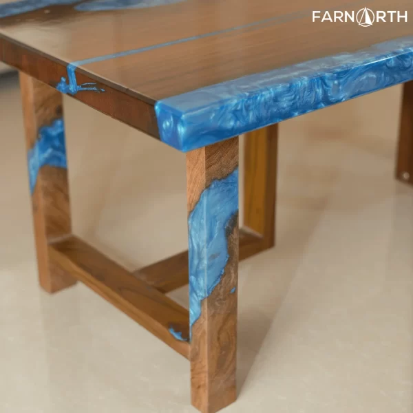 Blue Wood Coffee Table - Image 10